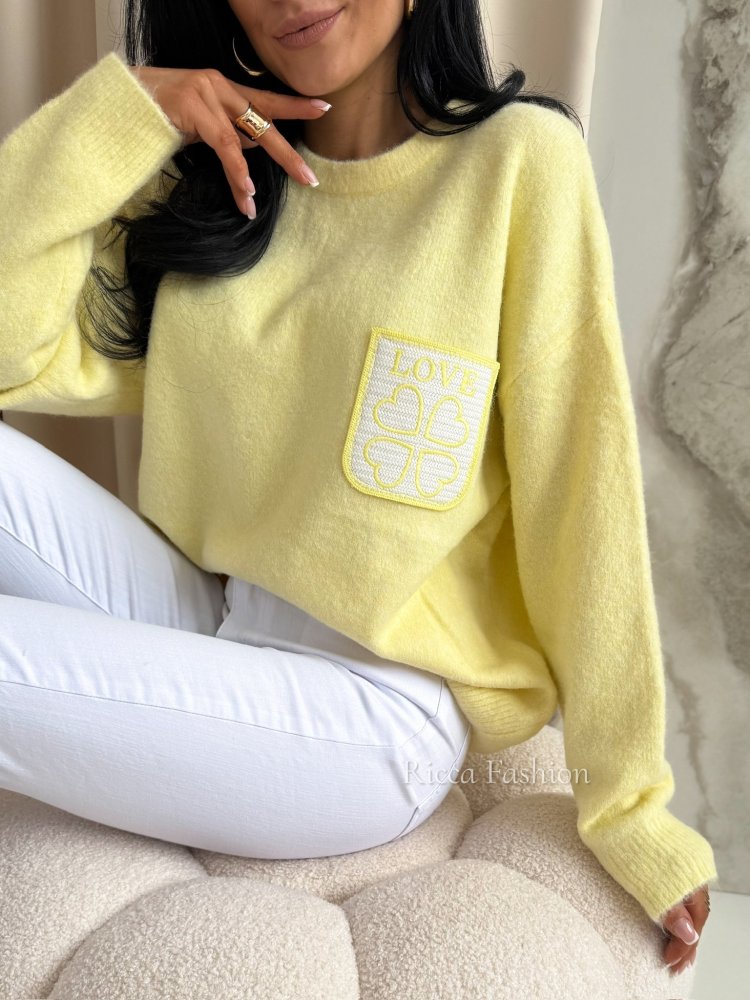 Sweter z wełną LOVISS, yellow