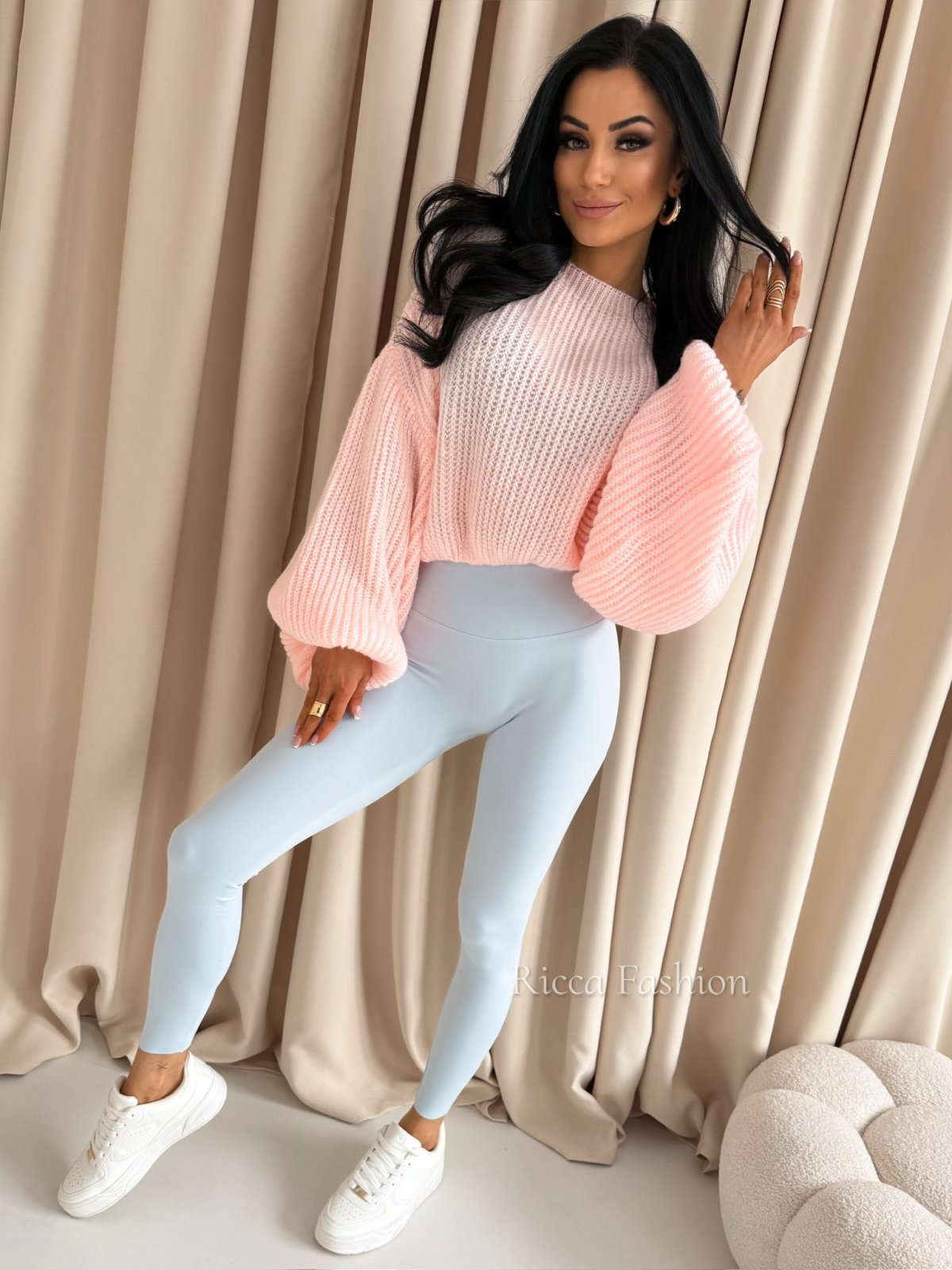 Legginsy z lycrą AZARRO, baby blue