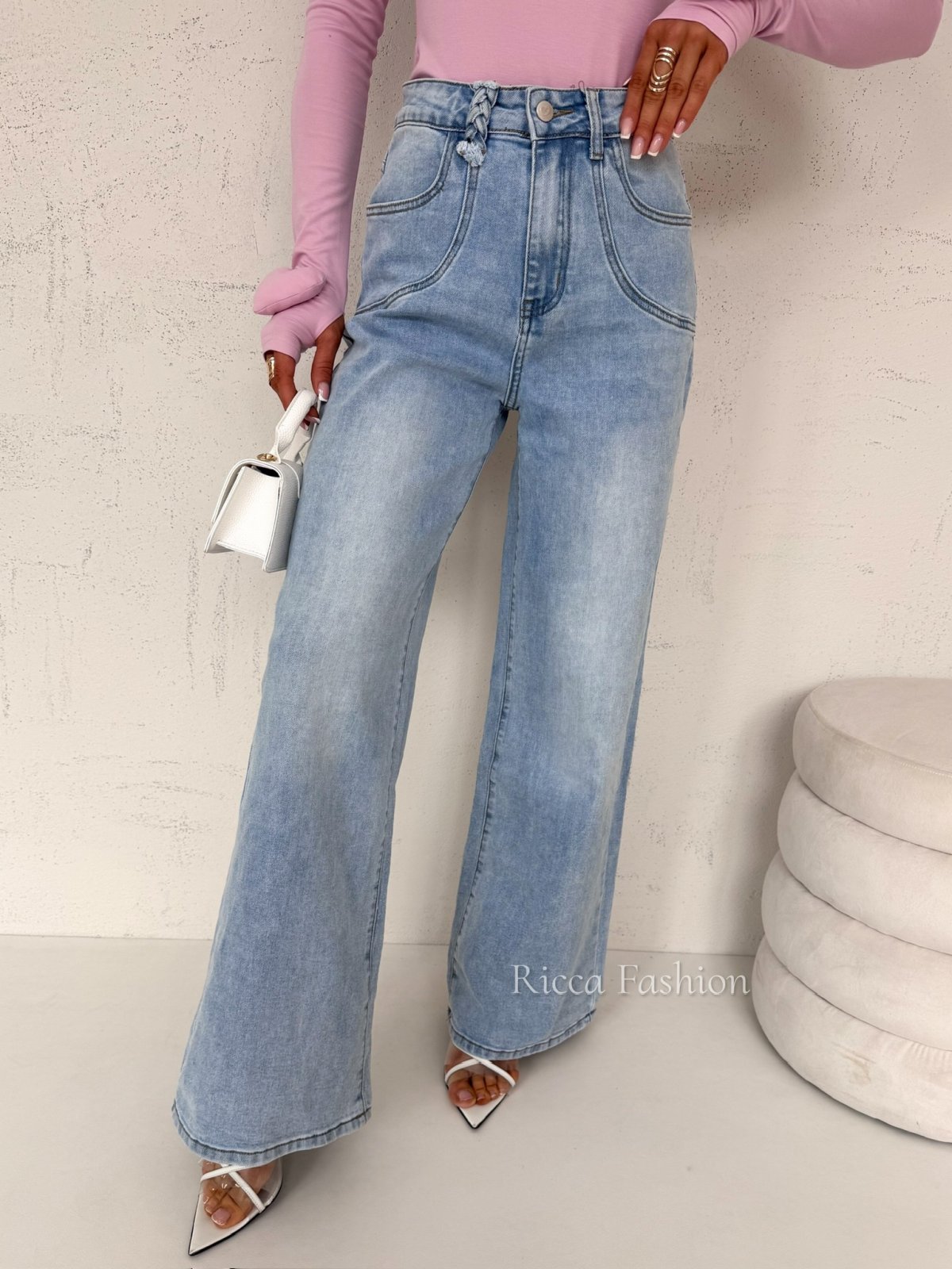 Spodnie wide leg BELLIANI, blue