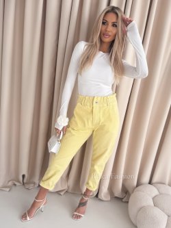 Spodnie sztruksowe VINCI, banana