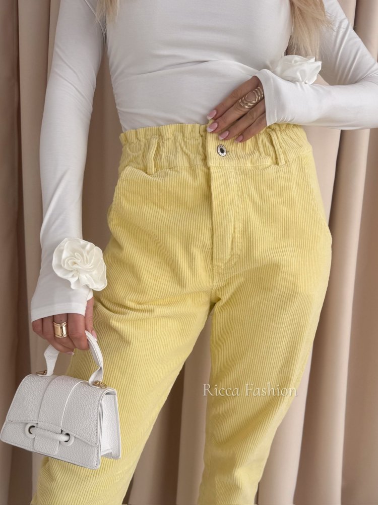 Spodnie sztruksowe VINCI, banana