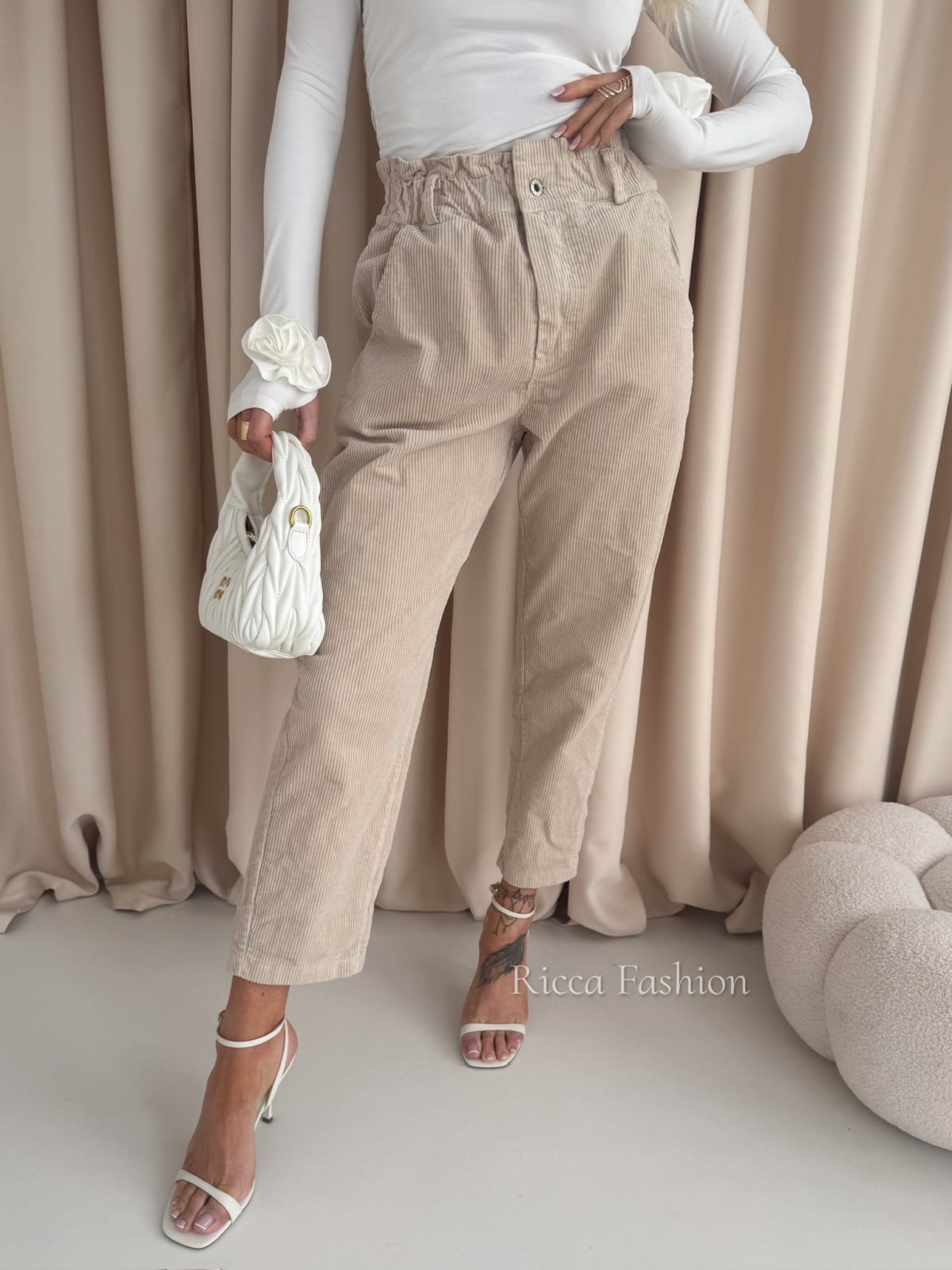 Spodnie sztruksowe VINCI, beige