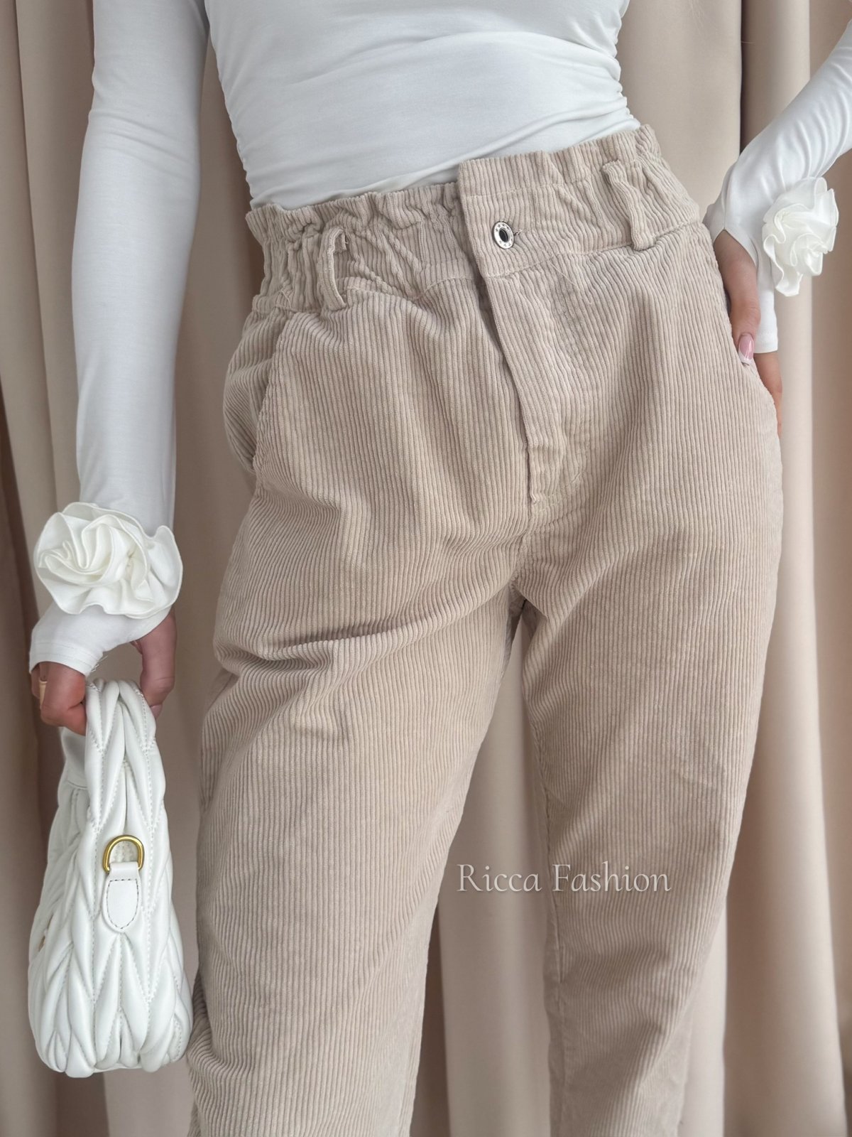 Spodnie sztruksowe VINCI, beige