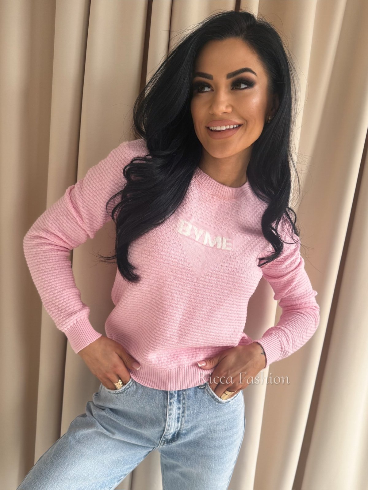 Sweter z kaszmirem CRISTAL, pink