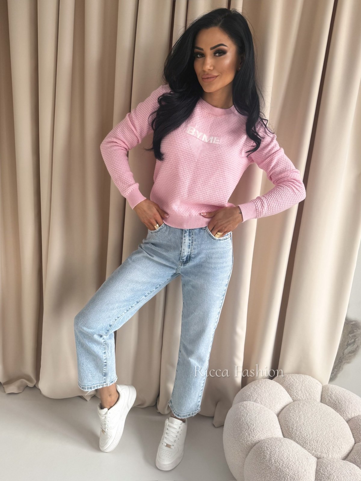 Sweter z kaszmirem CRISTAL, pink