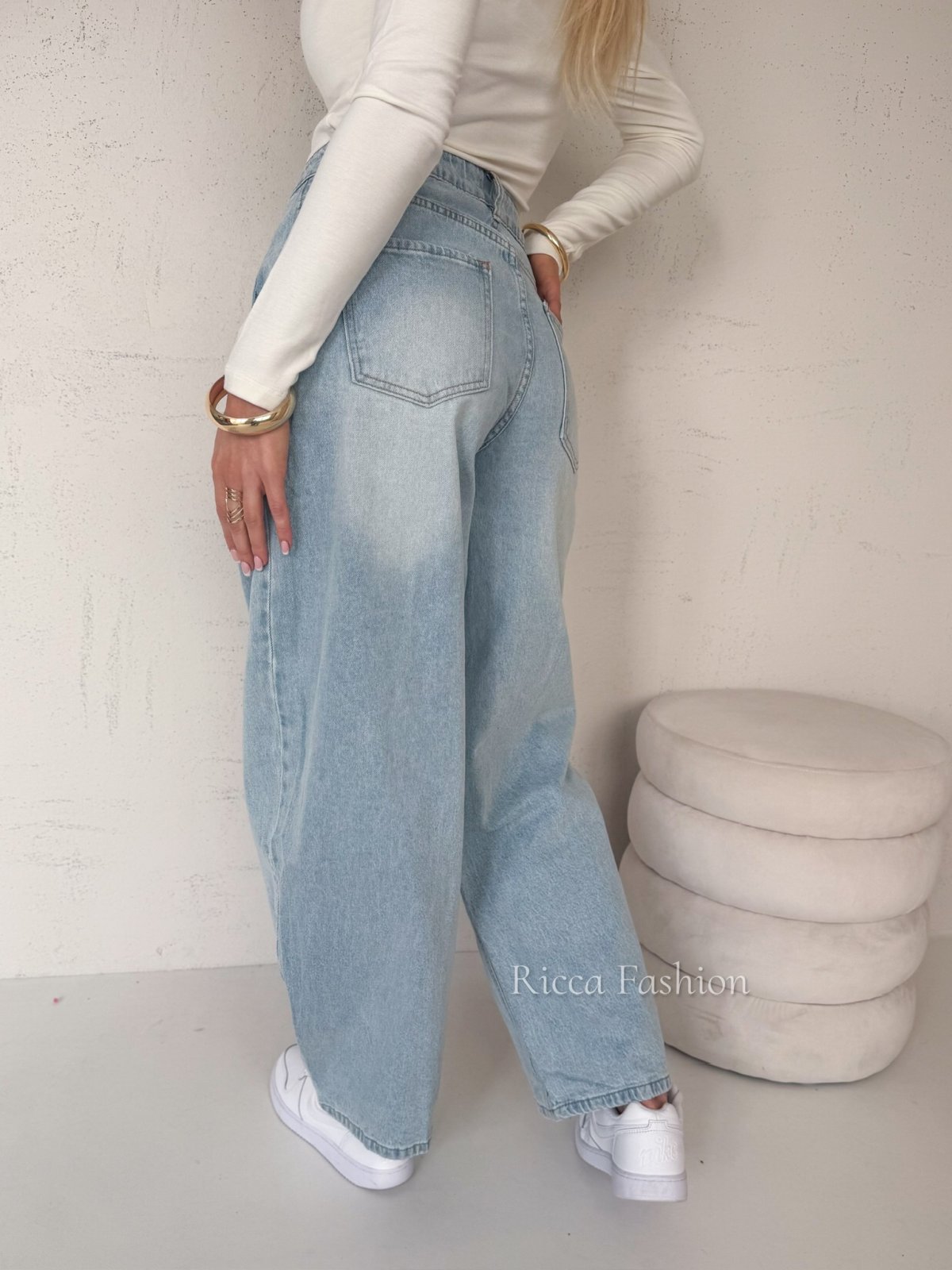 Spodnie banana leg LESSI, blue