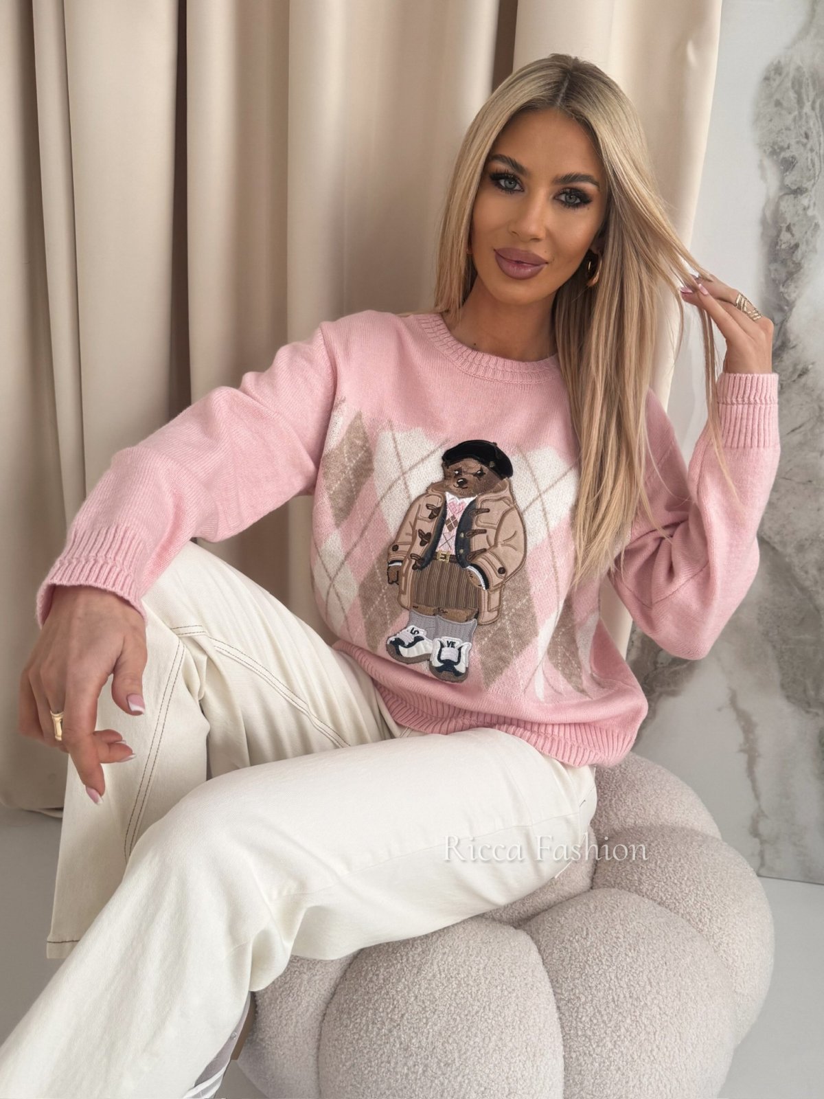 Sweter z wiskozą PADDY, light pink