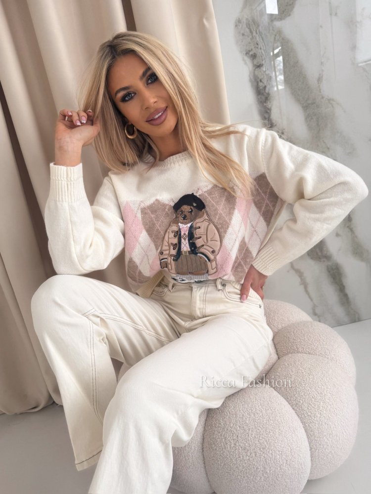 Sweter z wiskozą PADDY, cream