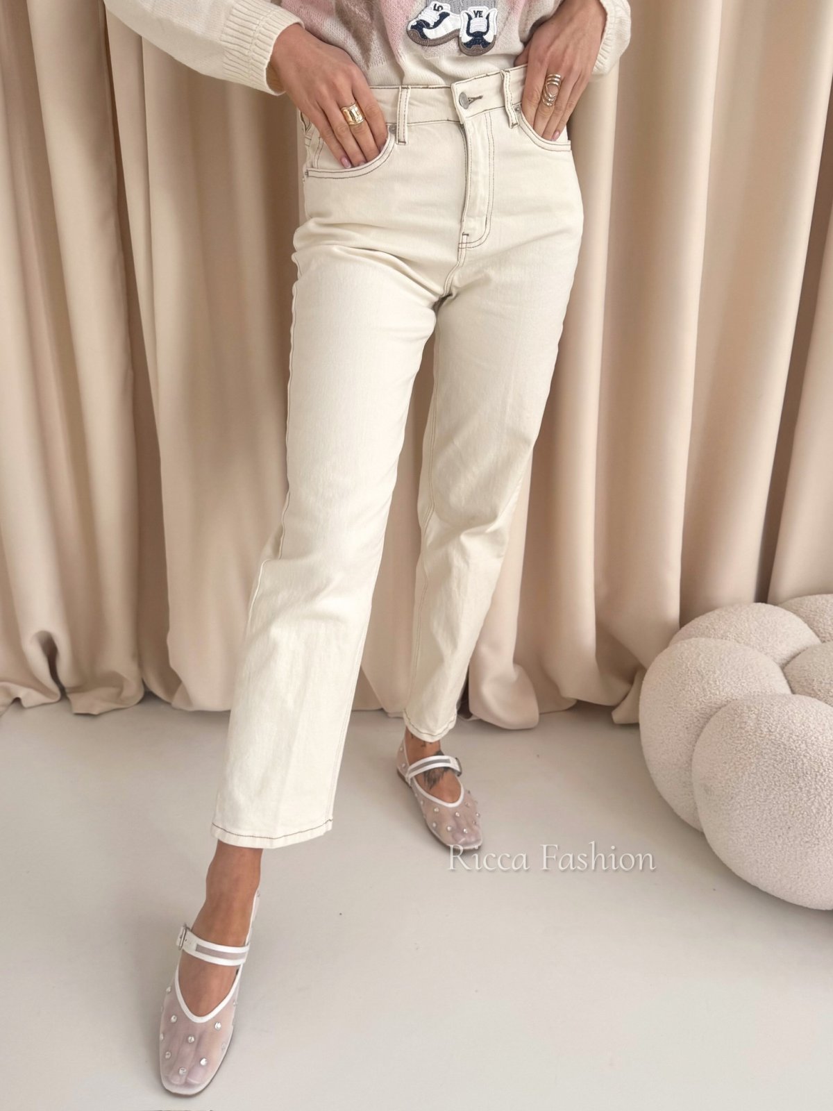 Spodnie balloon CONOR, beige