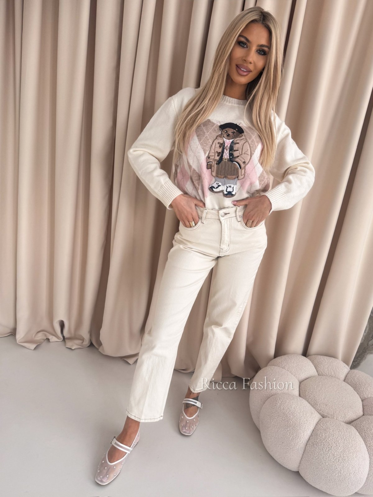 Spodnie balloon CONOR, beige