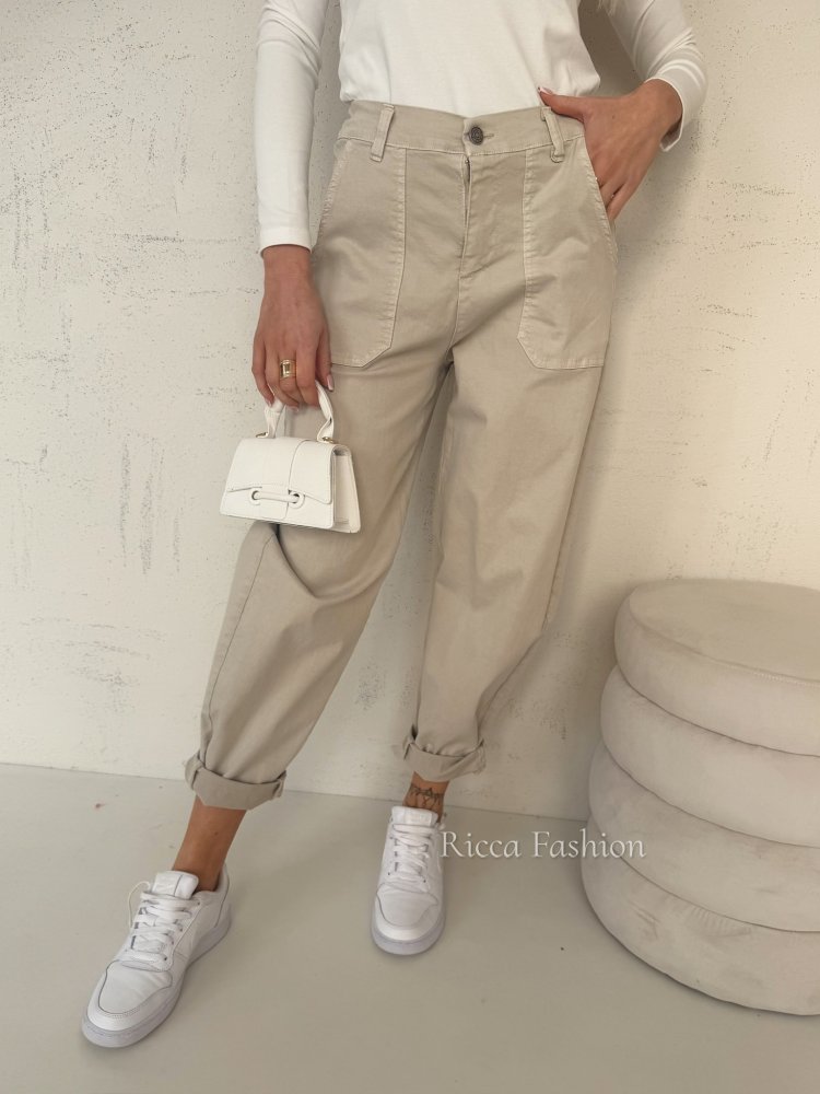 Spodnie balloon CHANCE, beige