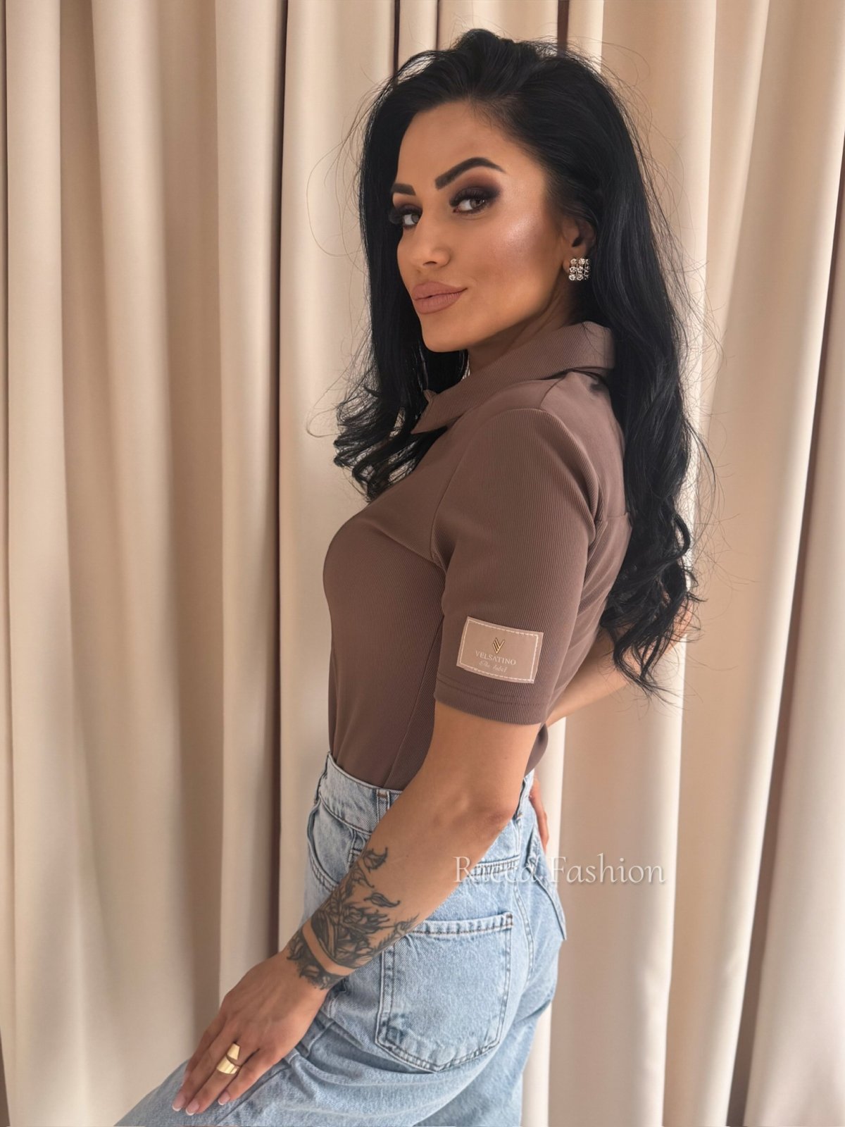 Bluzka polo GEORGINA, mocca