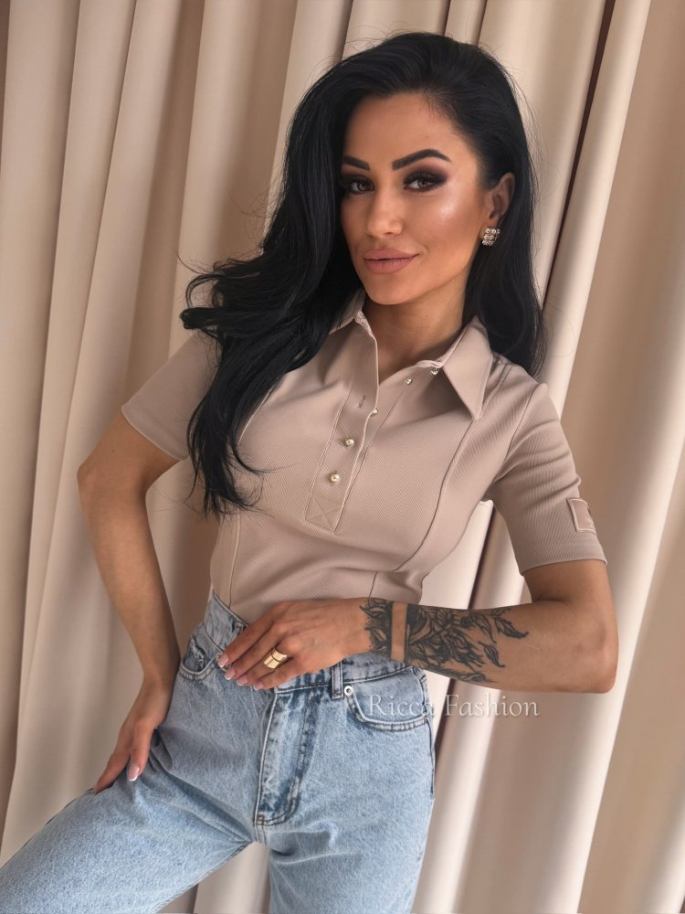 Bluzka polo GEORGINA, beige