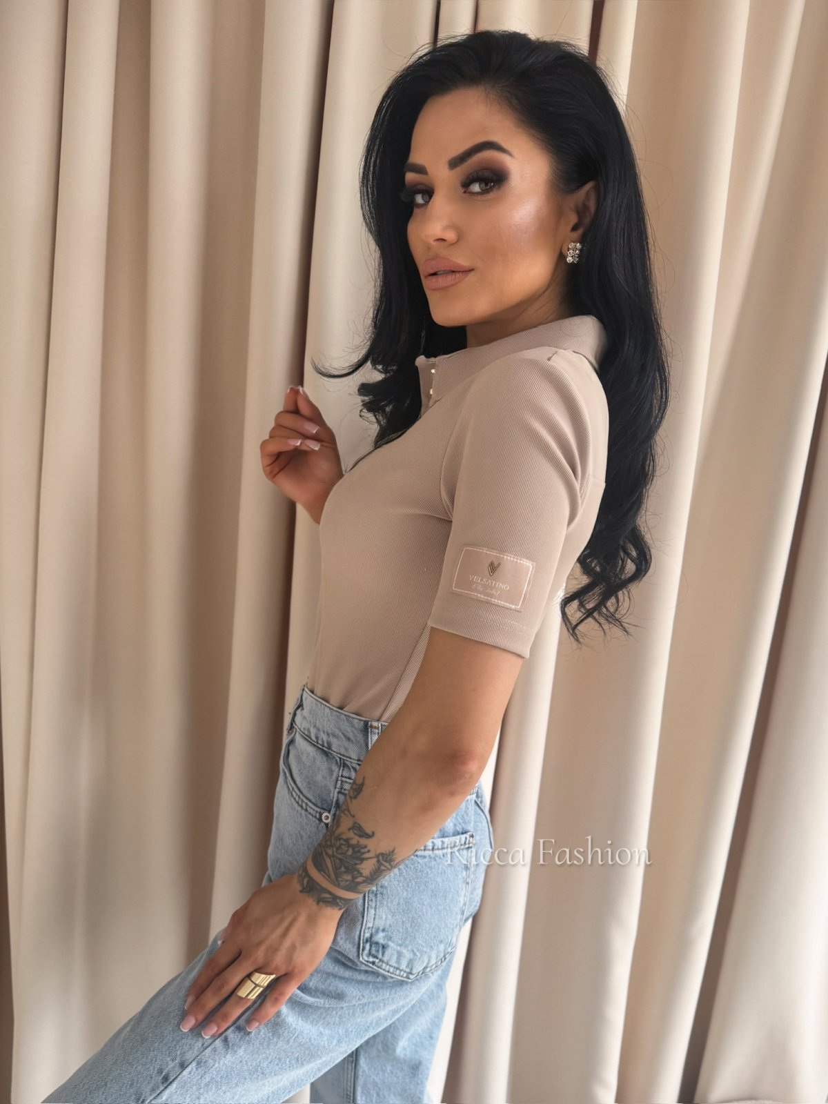 Bluzka polo GEORGINA, beige