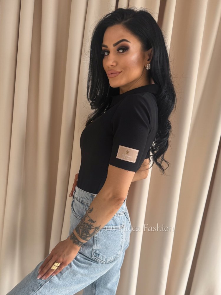 Bluzka polo GEORGINA, black