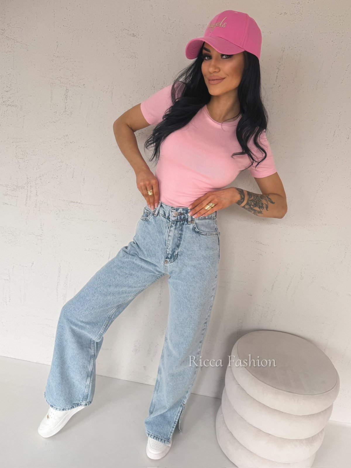 T-shirt bawełniany MATILDE, light pink