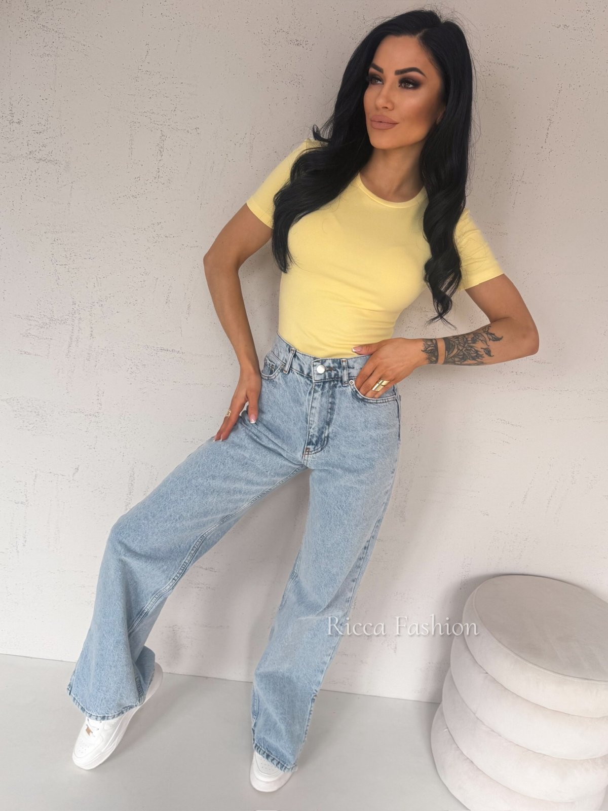 T-shirt bawełniany MATILDE, banana