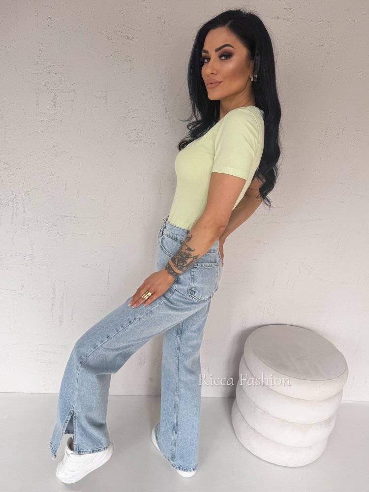 T-shirt bawełniany MATILDE, matcha