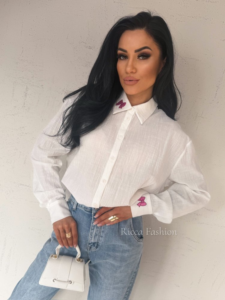 Koszula lniana SWEETY, white