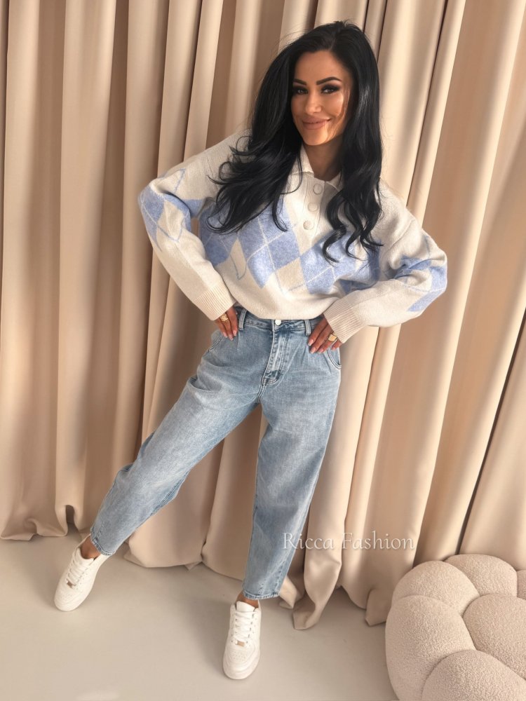 Sweter polo SUELE, nude