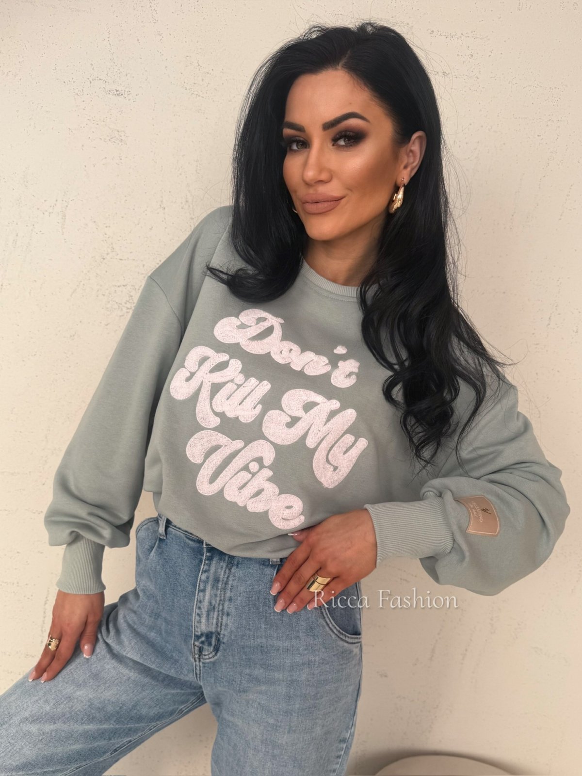 Bluza dresowa MY VIBE, szałwia