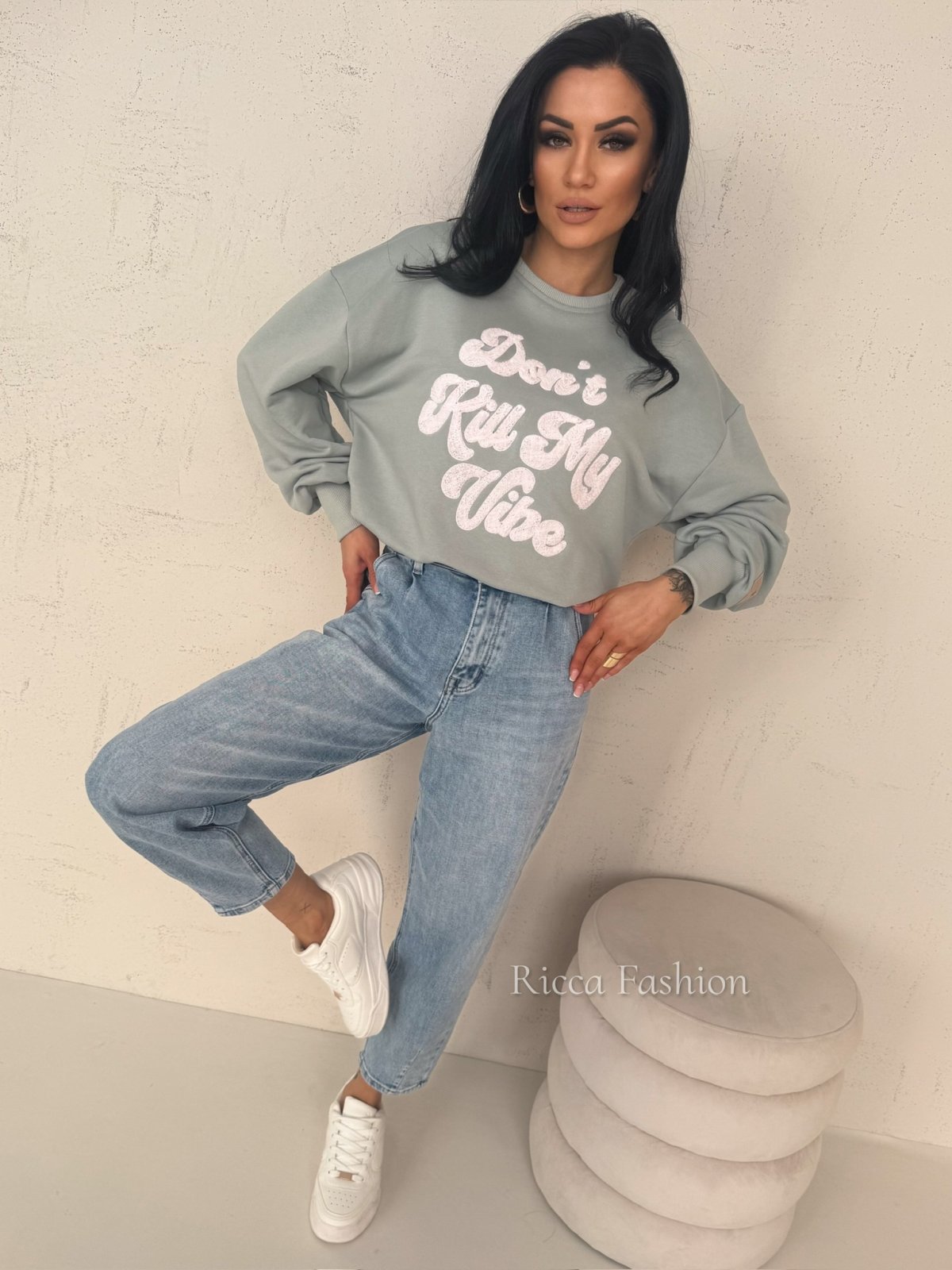 Bluza dresowa MY VIBE, szałwia