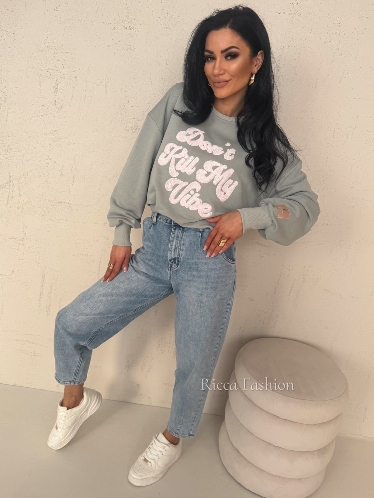 Bluza dresowa MY VIBE, szałwia