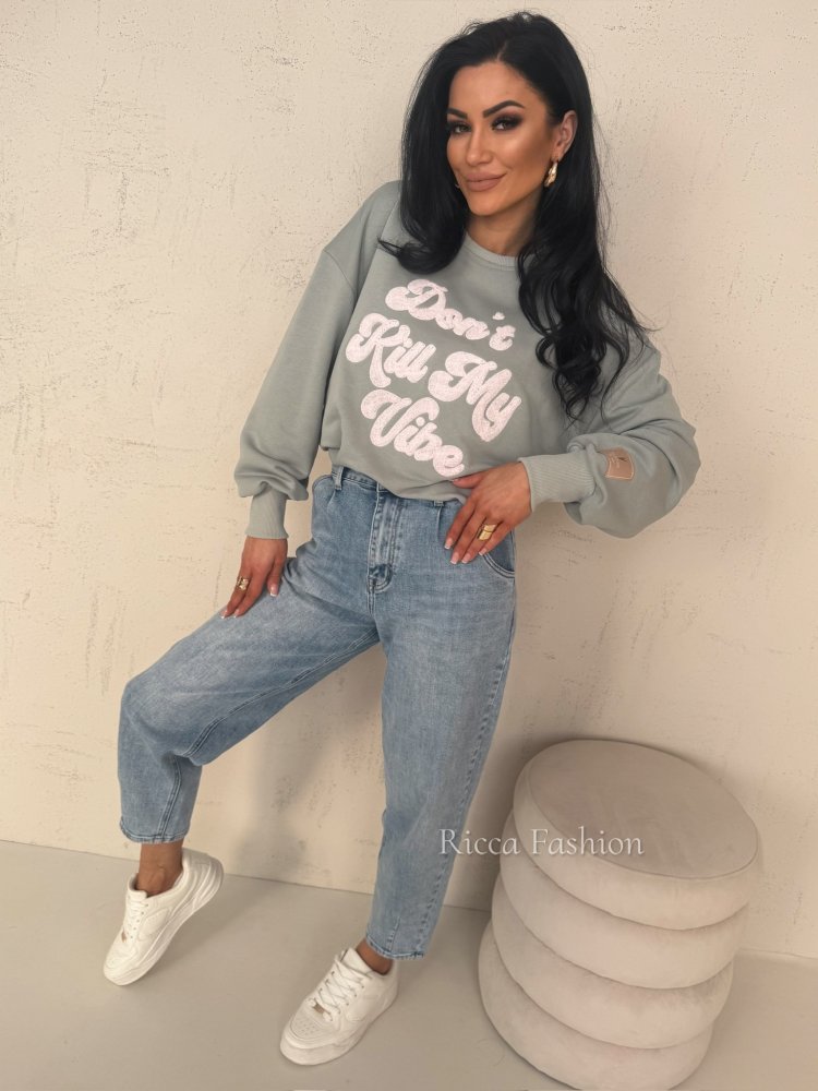 Bluza dresowa MY VIBE, szałwia