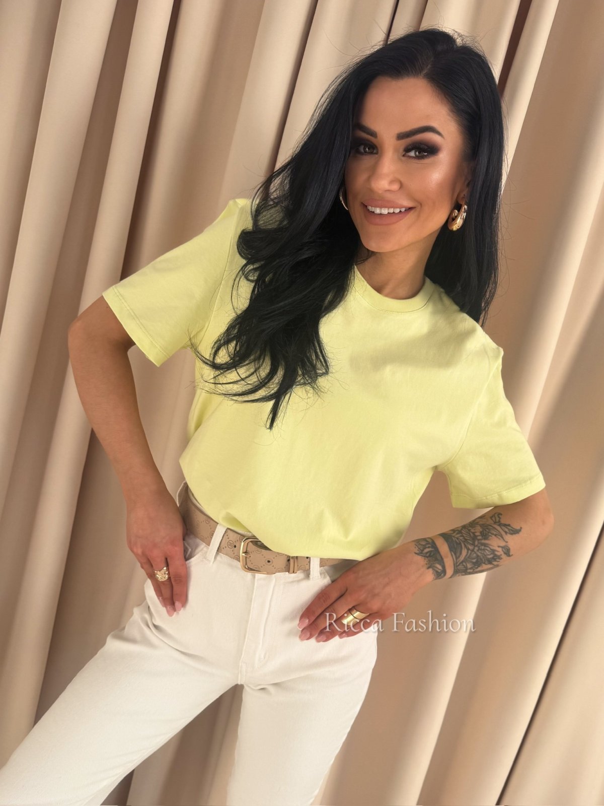 T-shirt bawełniany LUMINO, lime