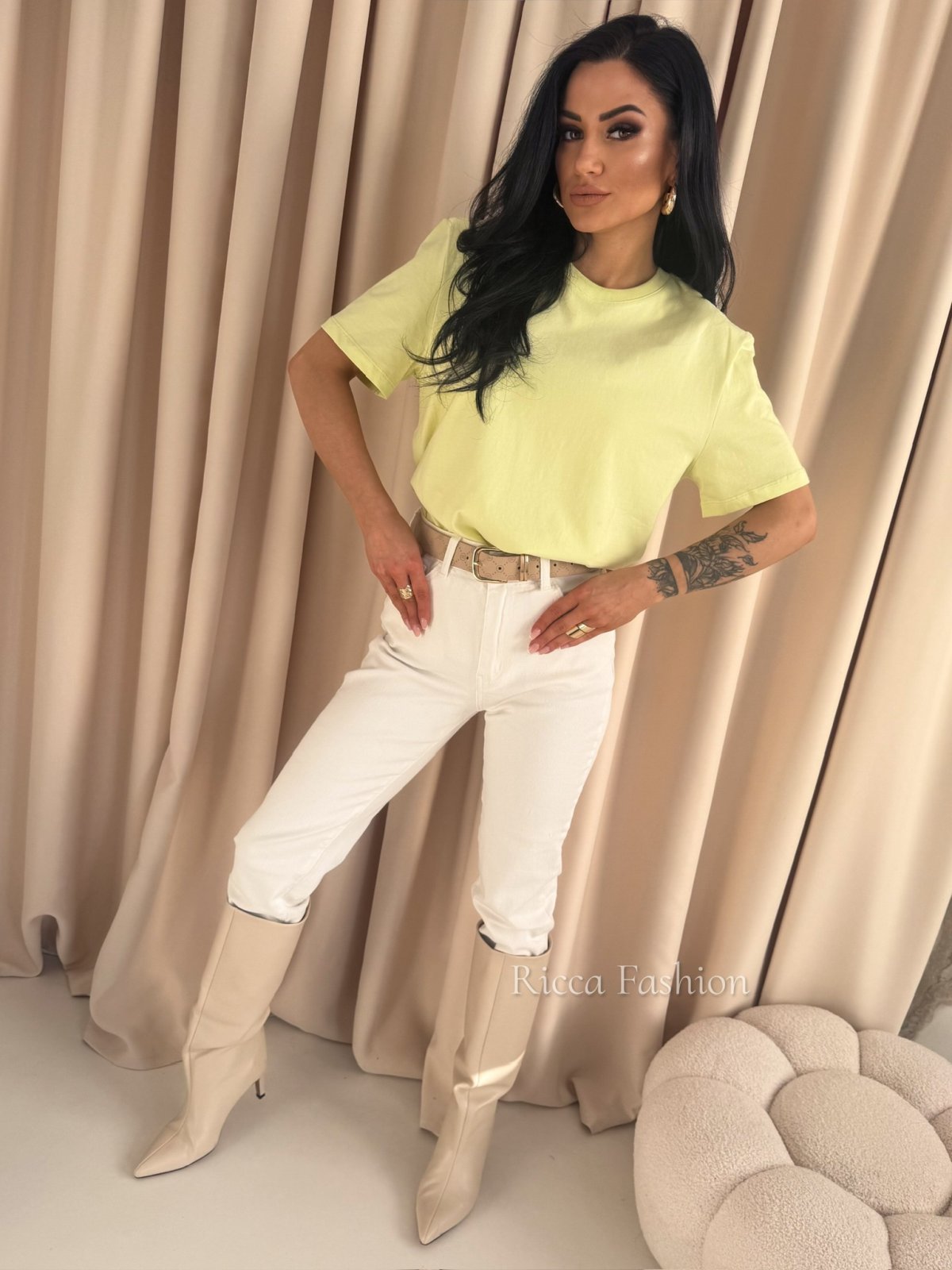 T-shirt bawełniany LUMINO, lime