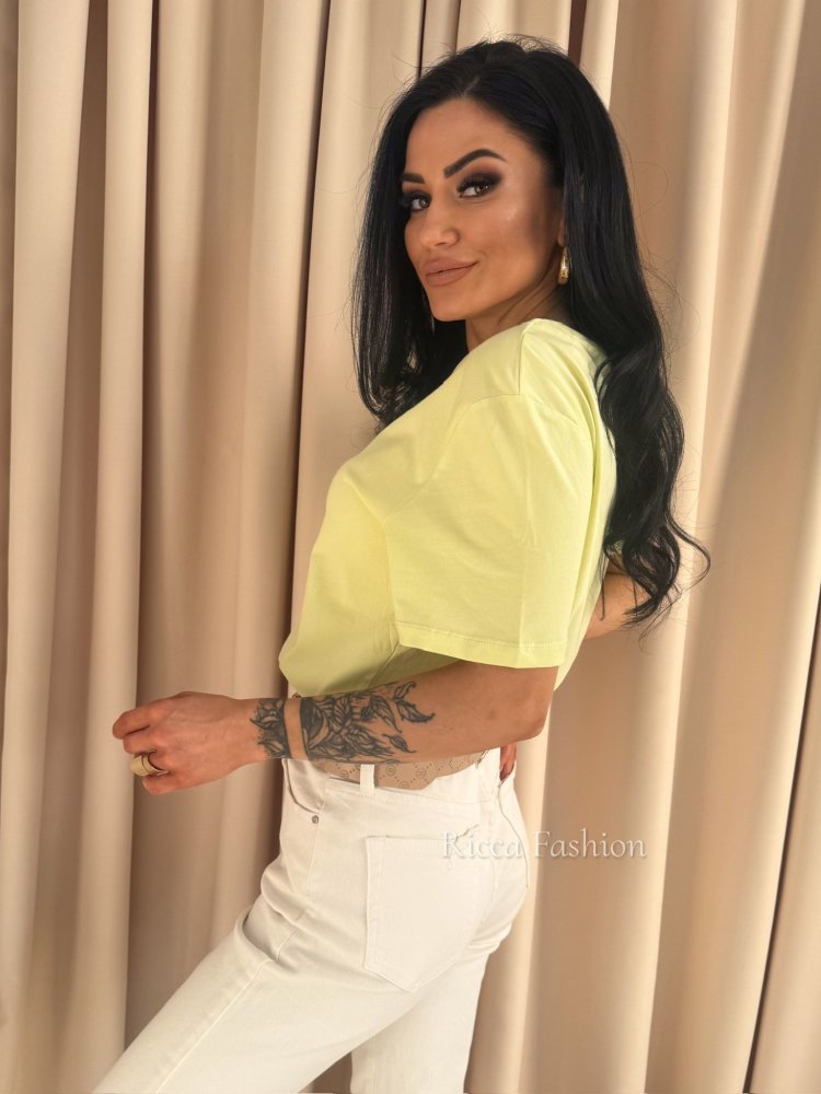 T-shirt bawełniany LUMINO, lime