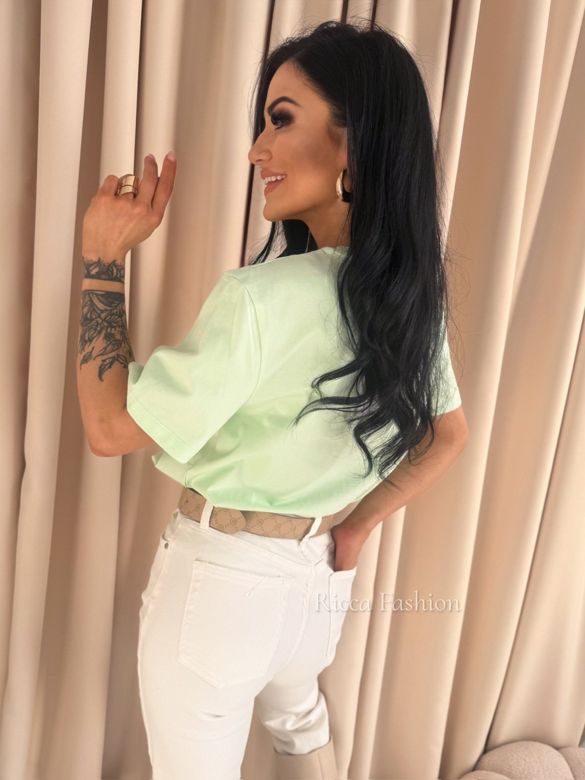 T-shirt bawełniany LUMINO, pistachio