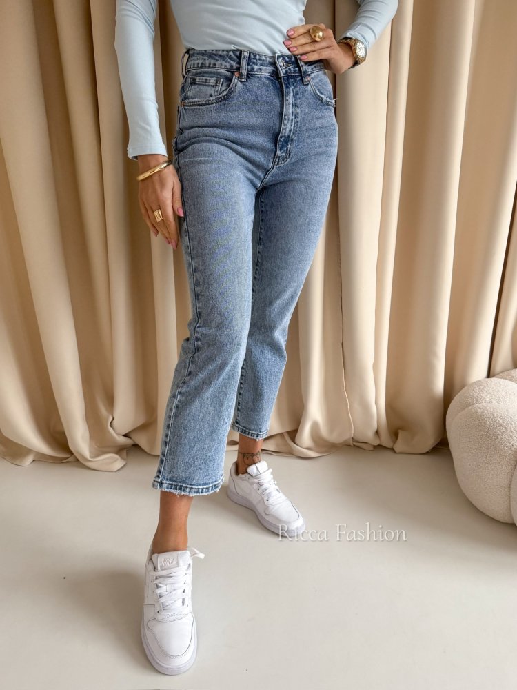 Spodnie mom fit ANDRI, blue