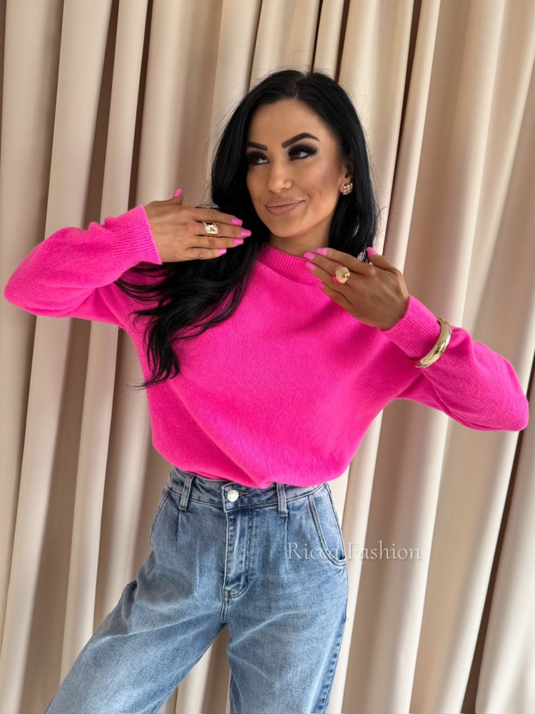 Sweter WISPER, landrynkowy róż