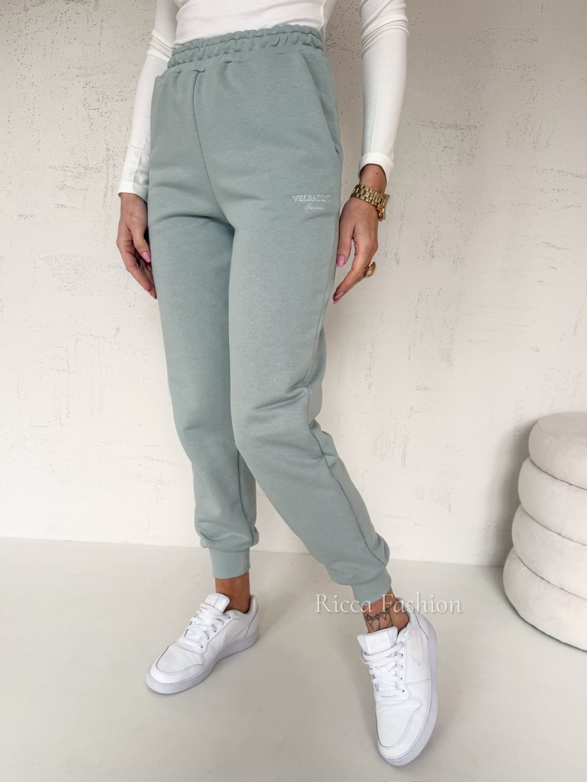 Spodnie dresowe WAVE, szałwia