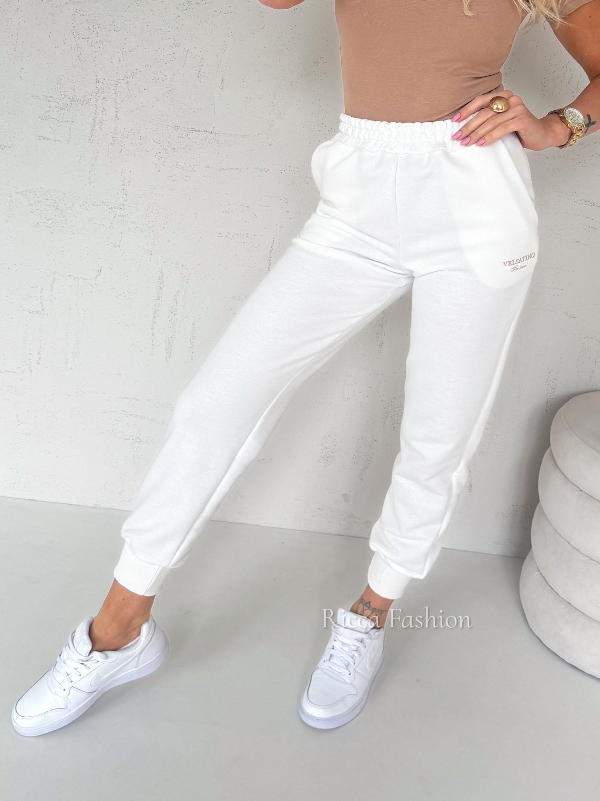 Spodnie dresowe WAVE, ecru