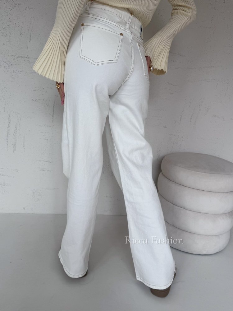 Spodnie wide leg POSH, cream