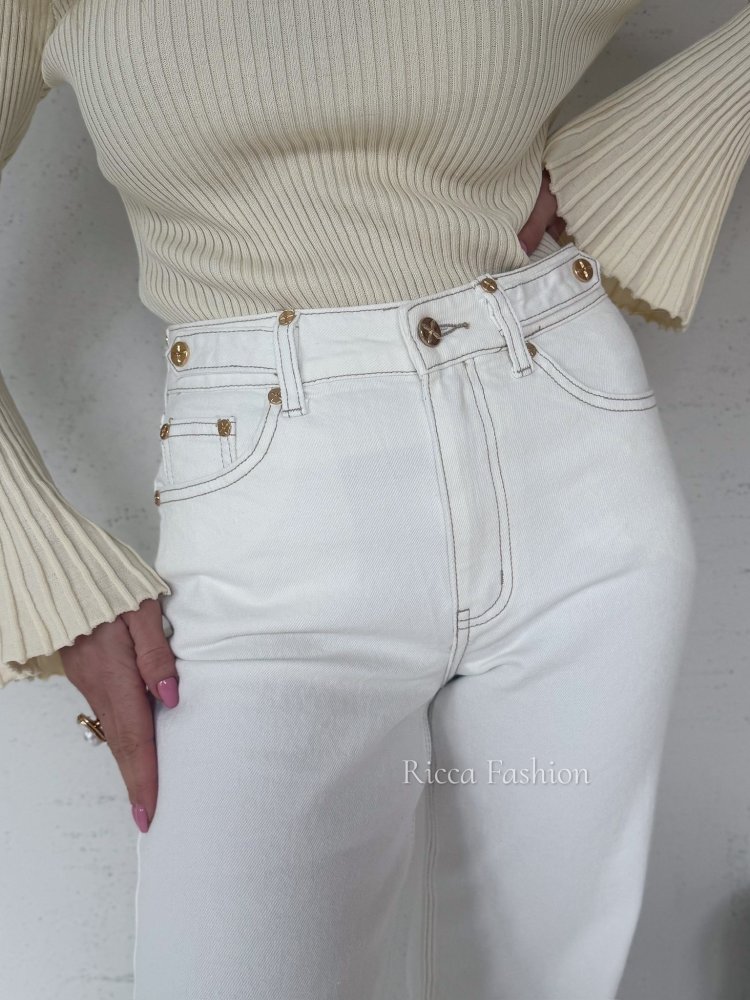 Spodnie wide leg POSH, cream