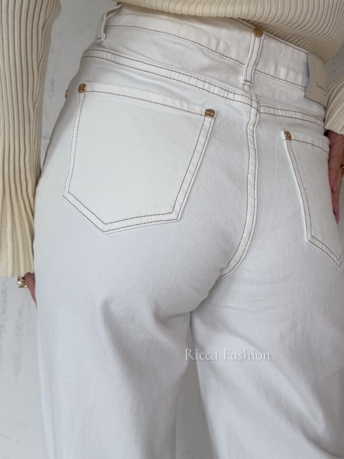 Spodnie wide leg POSH, cream