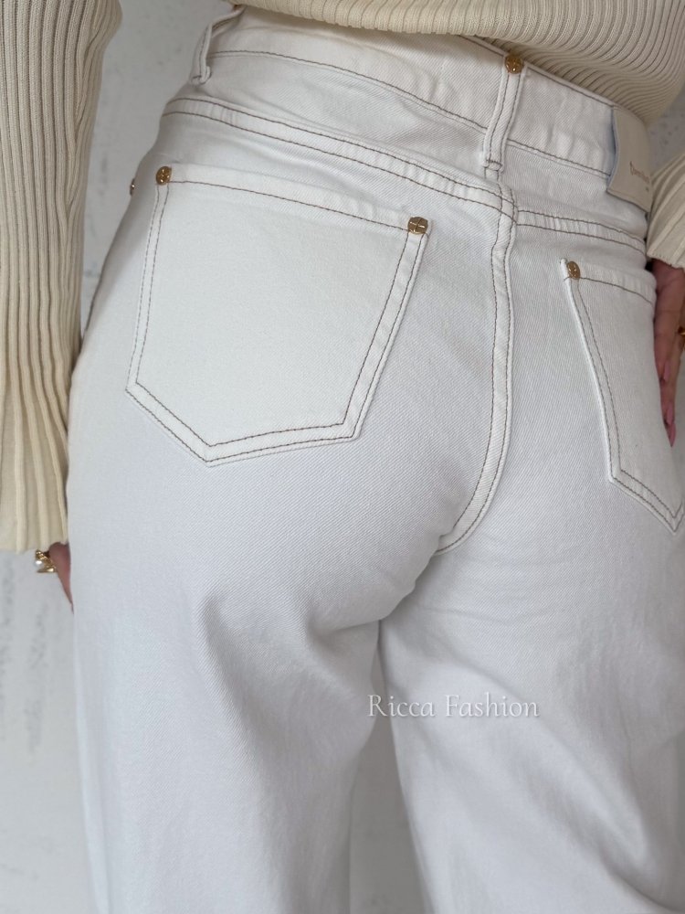 Spodnie wide leg POSH, cream