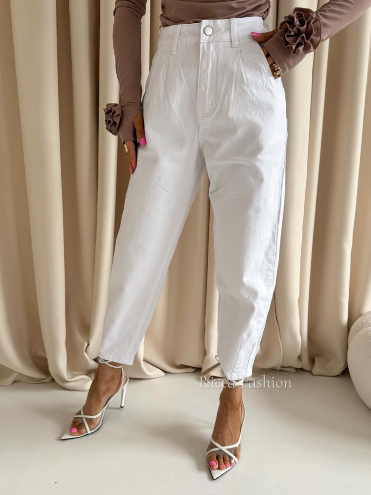 Spodnie balloon ADORO, white