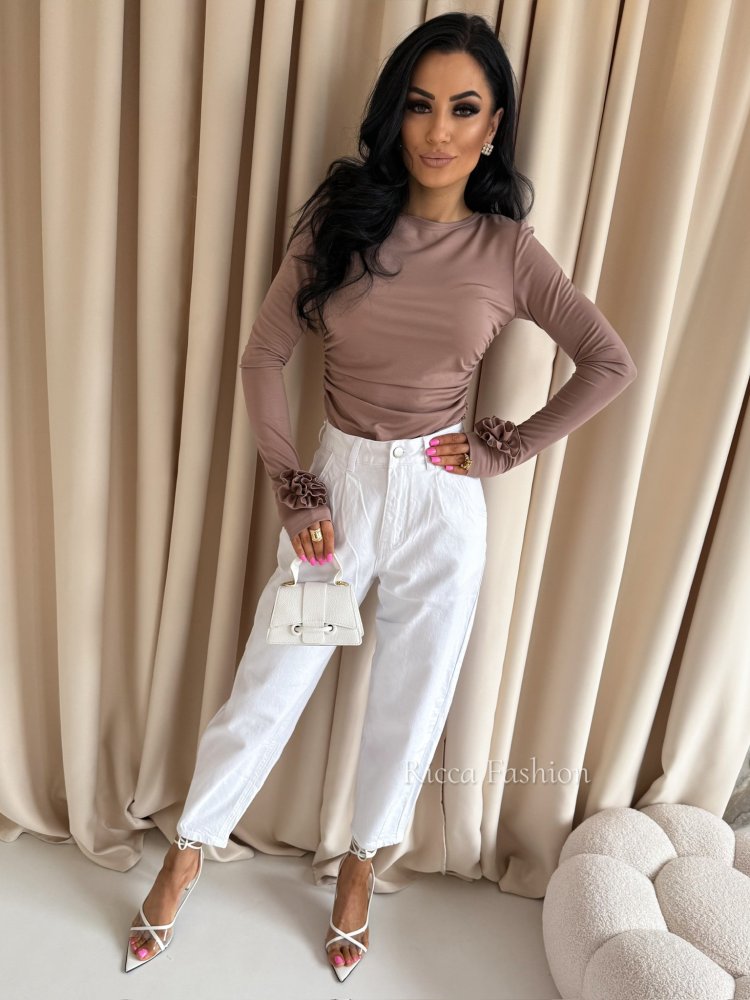 Spodnie balloon ADORO, white