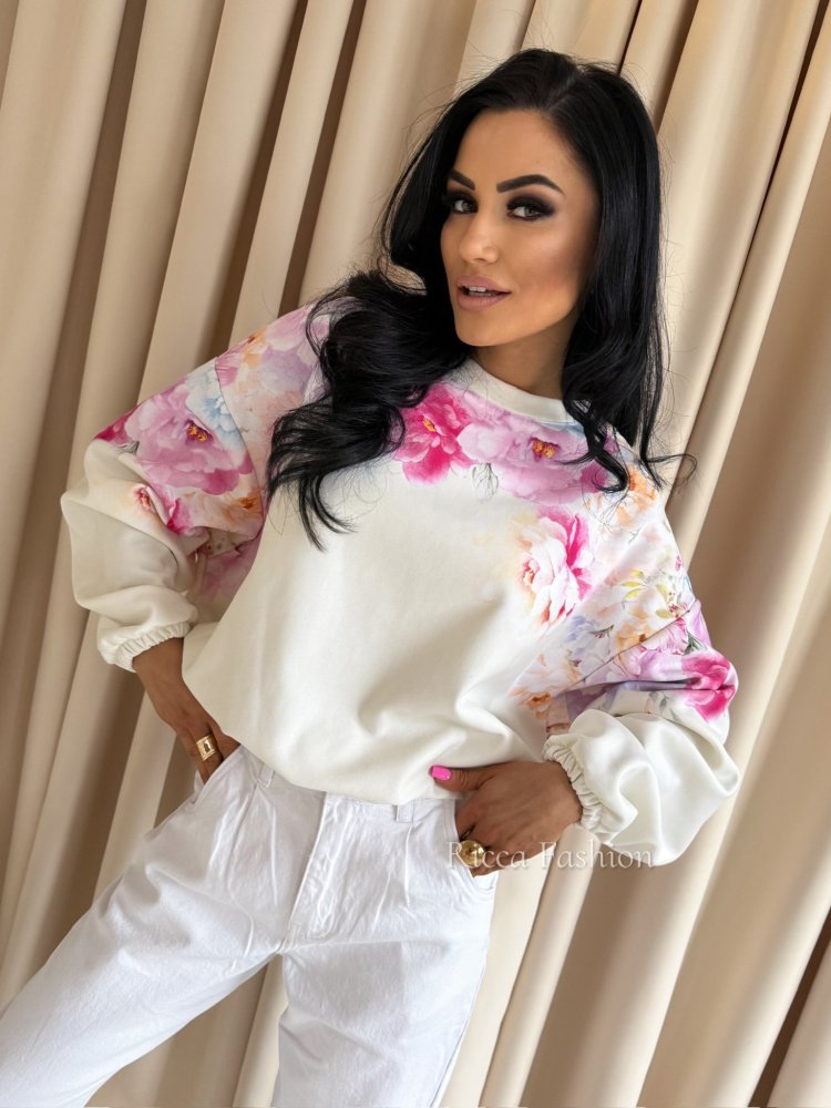 Bluza dresowa FLORISSA, cream