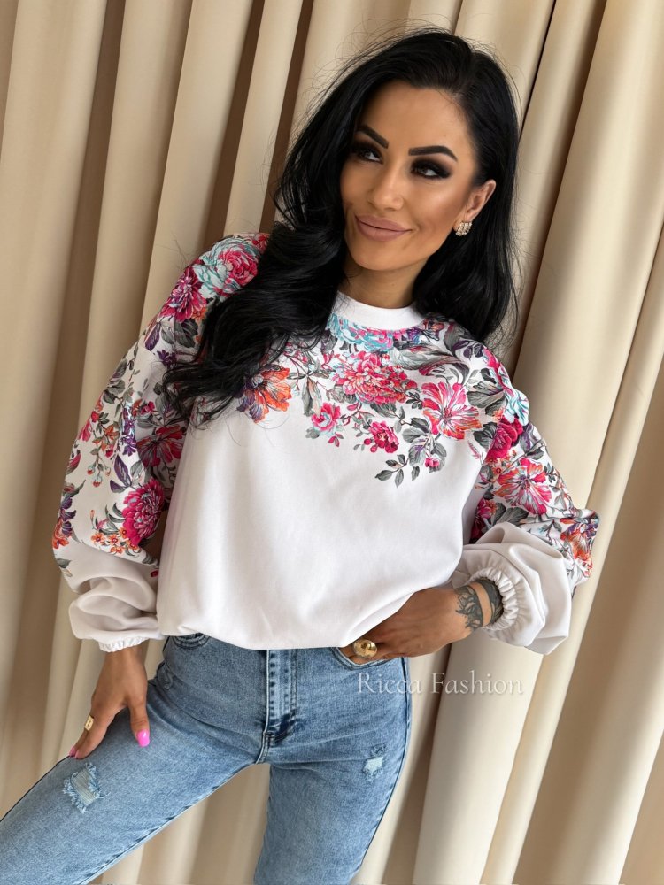 Bluza dresowa FLORISSA, nude