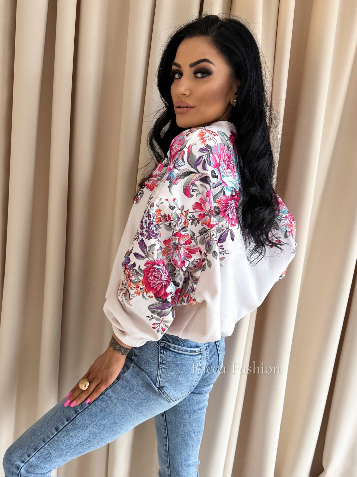Bluza dresowa FLORISSA, nude