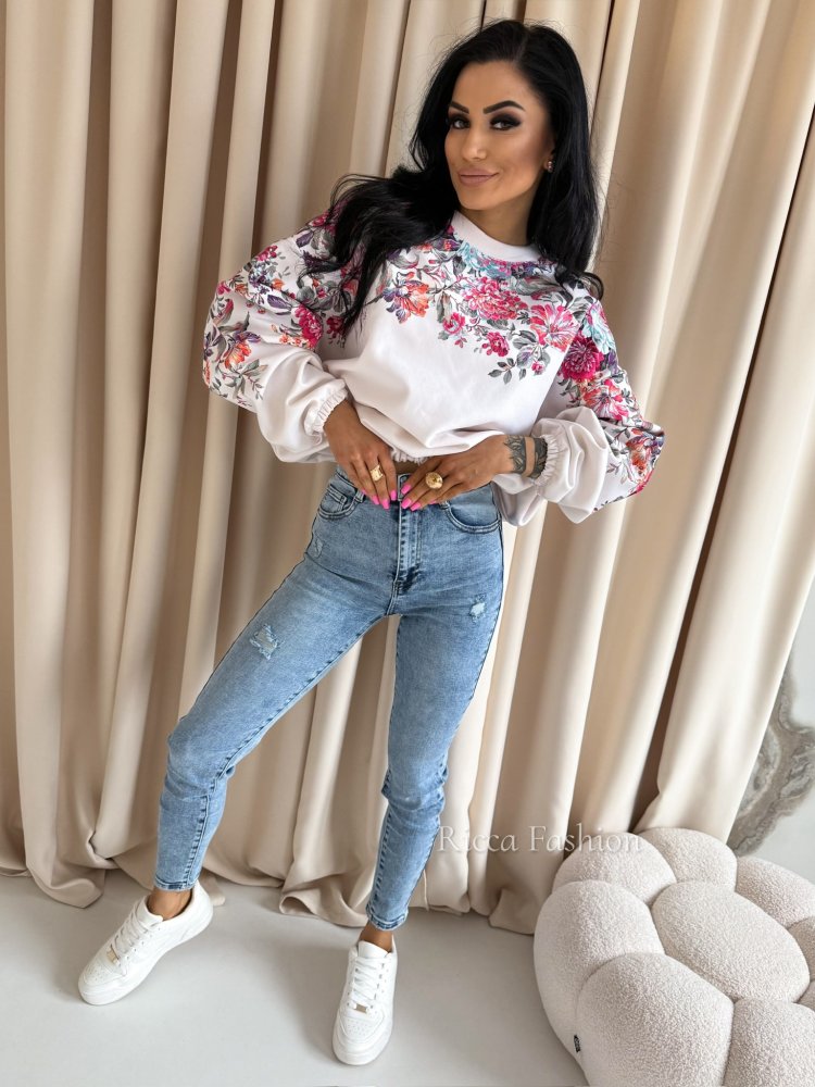 Bluza dresowa FLORISSA, nude
