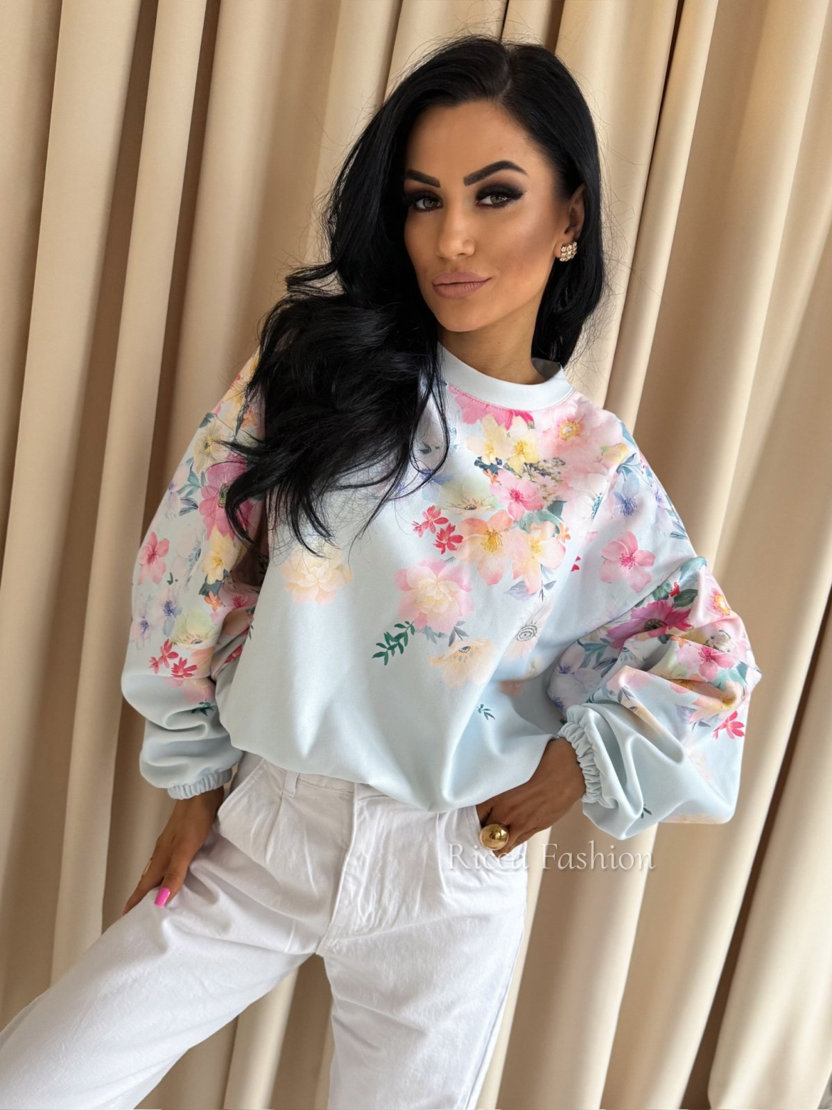 Bluza dresowa FLORISSA, baby blue