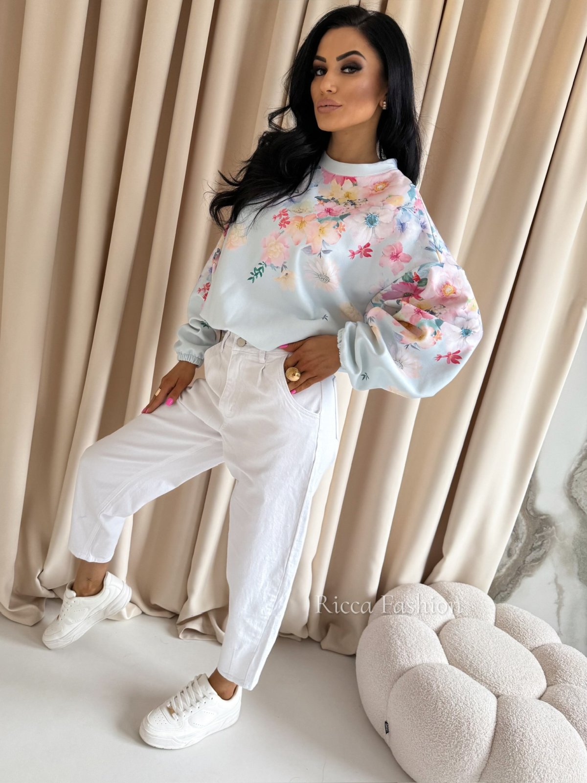 Bluza dresowa FLORISSA, baby blue