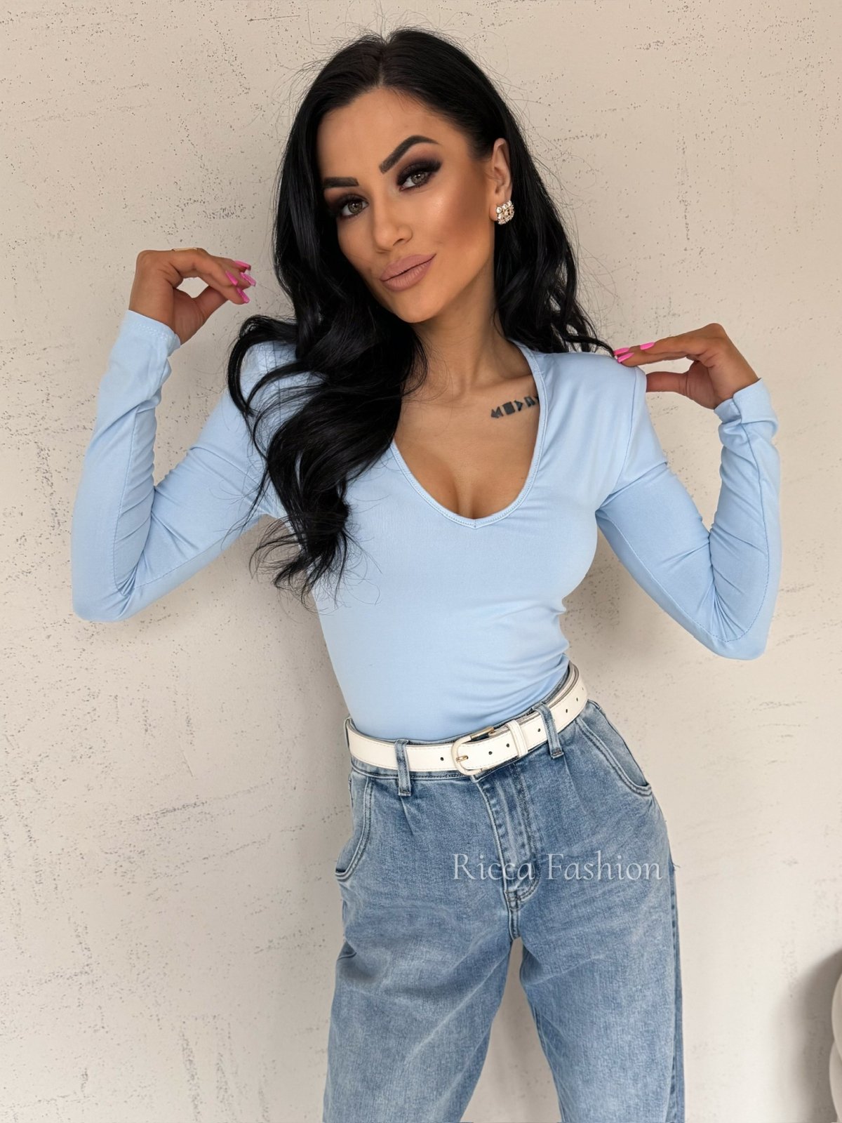 Bluzka z poduszkami AMELIE, baby blue