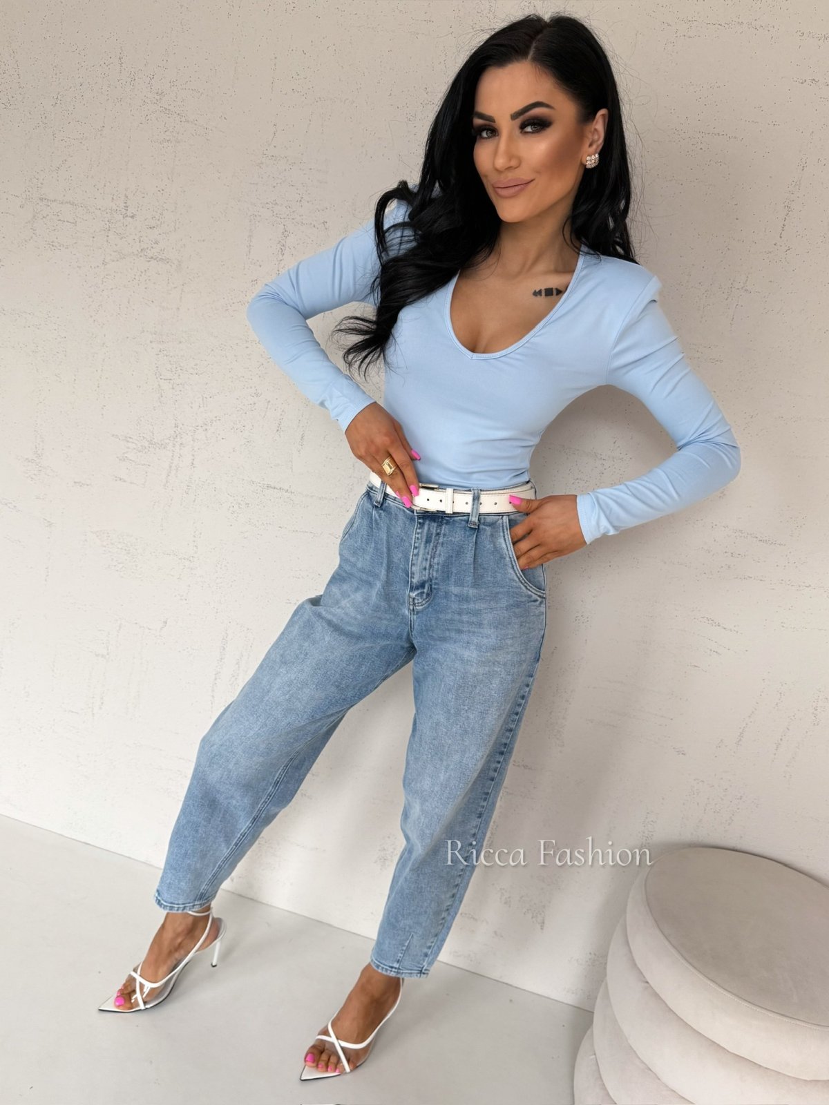 Bluzka z poduszkami AMELIE, baby blue